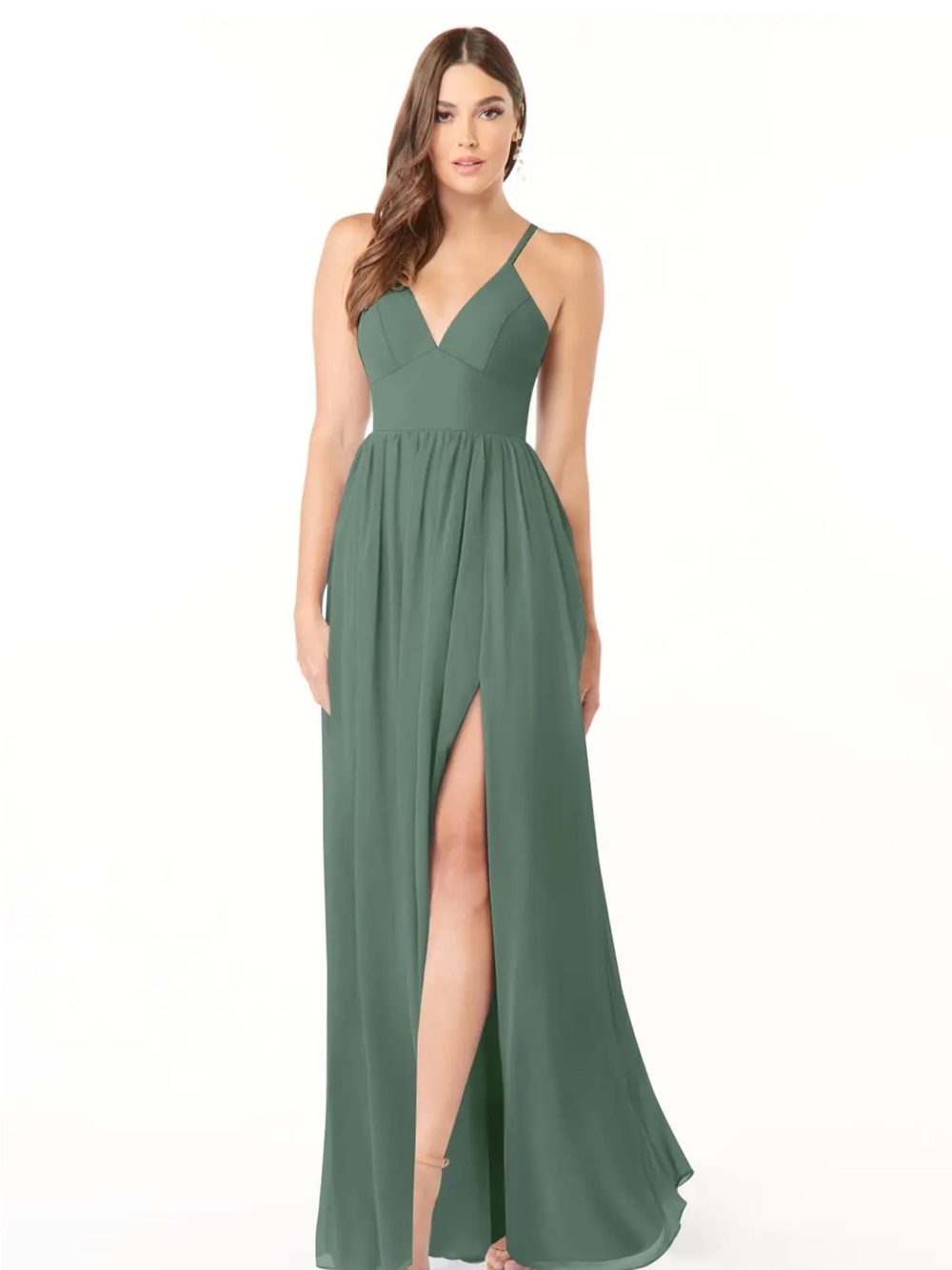 Azazie Eucalyptus Aaida Bridesmaid Dress